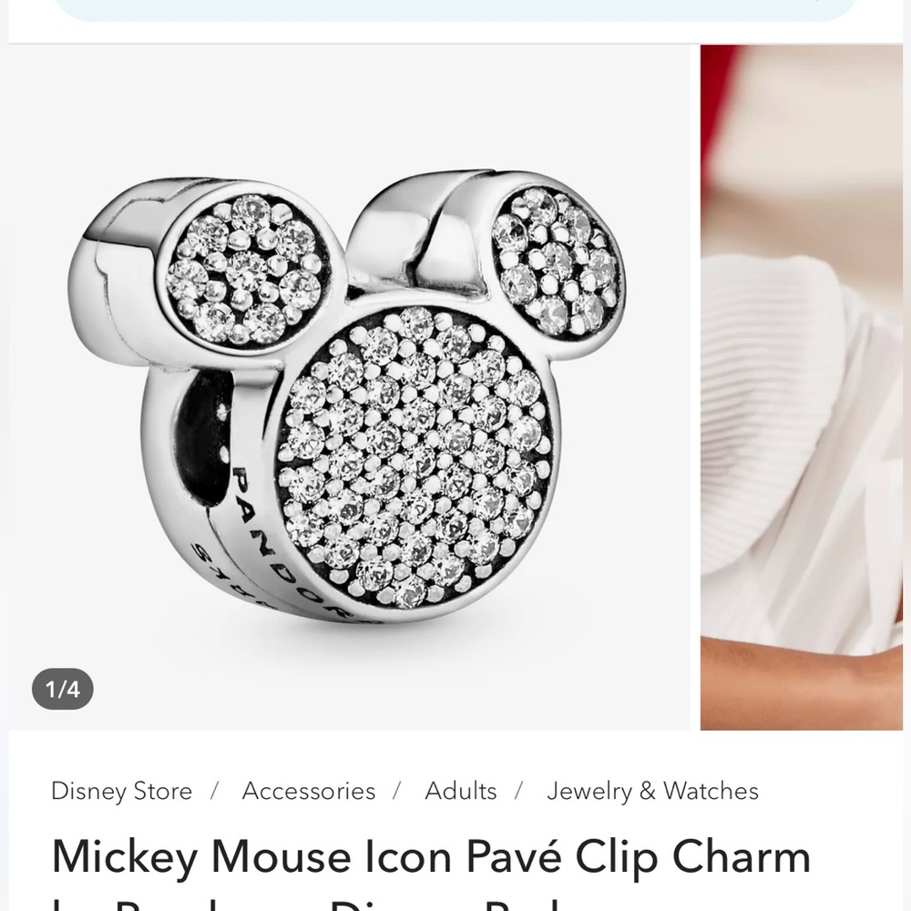 Pandora Disney Parks Mickey Pave Clip